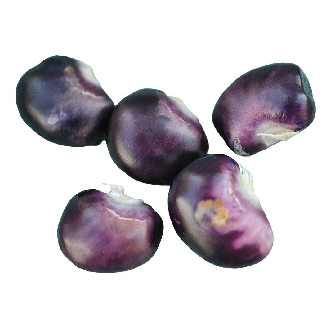 Five Succotash Beans on a white background.