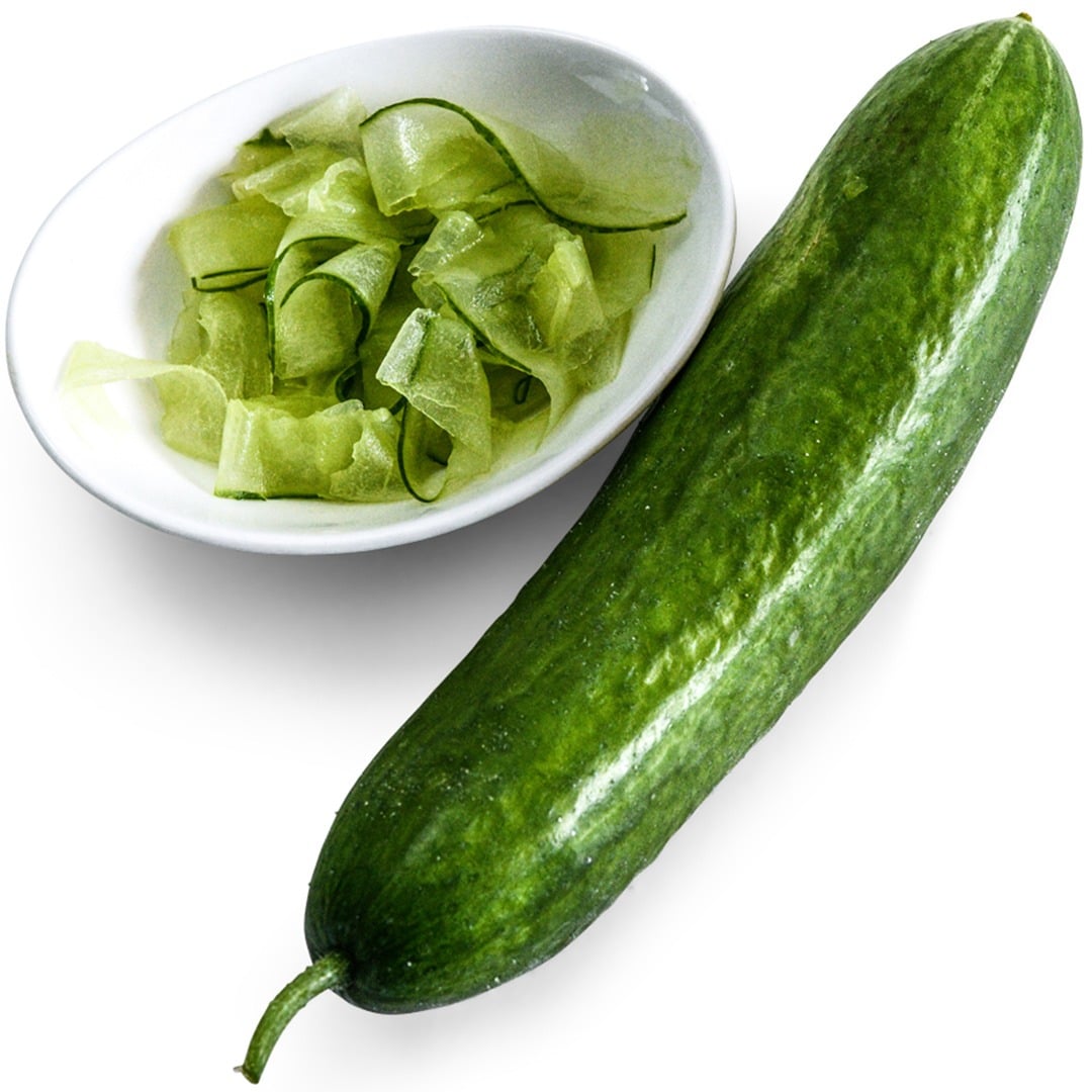 Shimshon Cucumber on a white background.