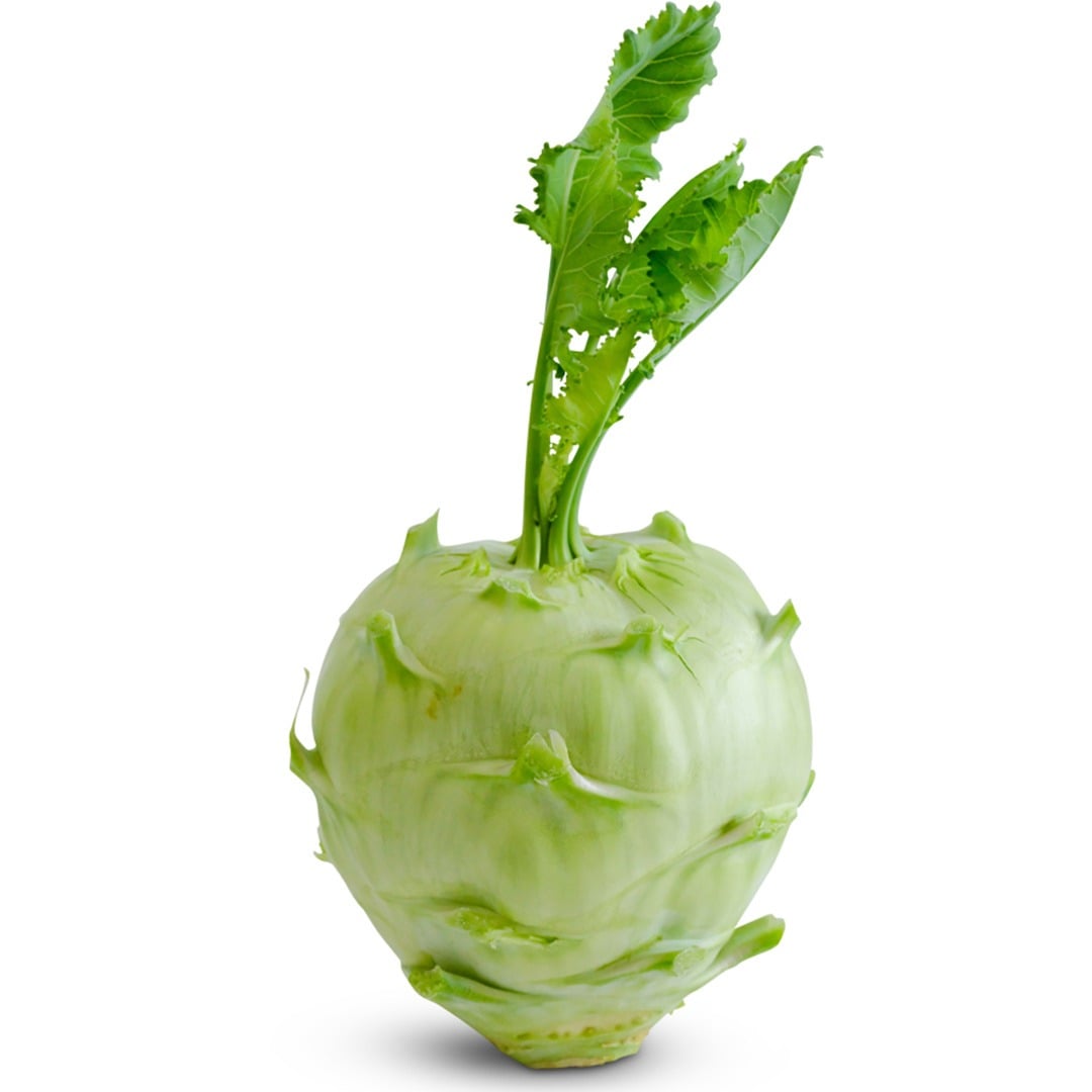 Delicacy White Kohlrabi on a white background.