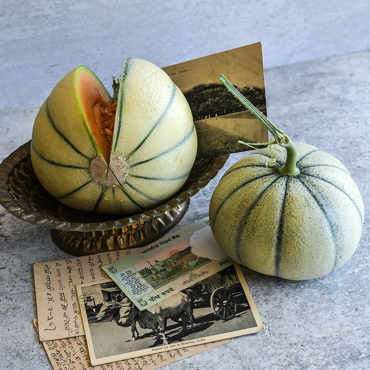 Madhu Ras Melon on grey background.