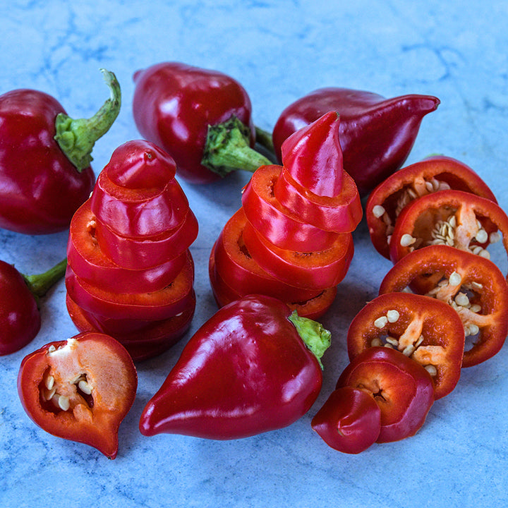 Kalugeritsa Peppers sliced.