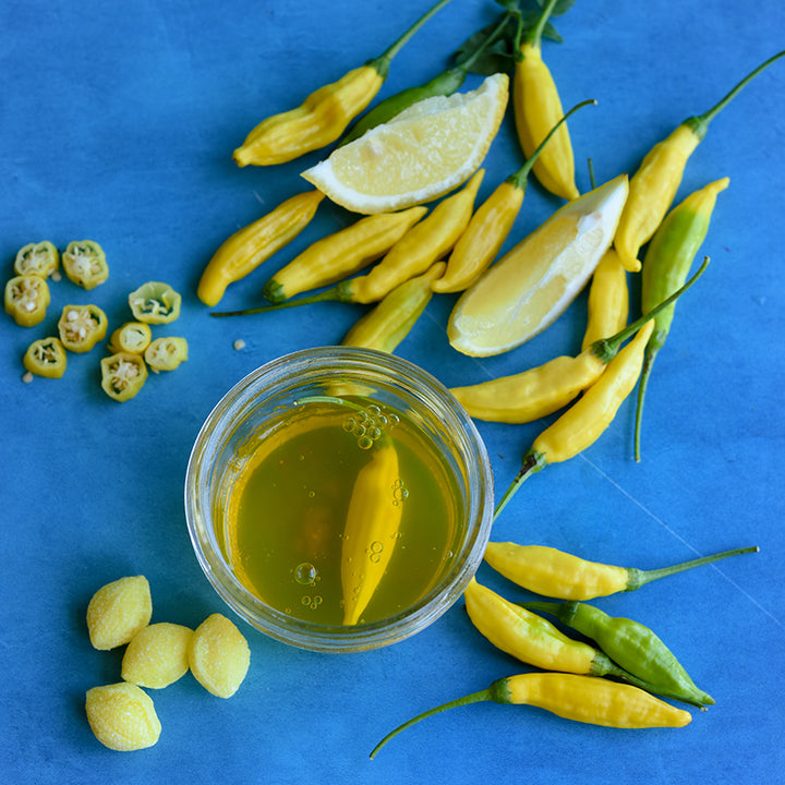 Lemon Drop Pepper with jelly and hard candies.