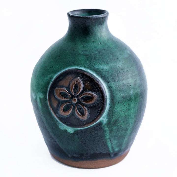 Handmade Mini Stoneware Bud Vase sitting on a white background.