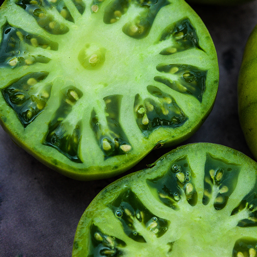 Close-up macro of juicy slices of the Grandma Oliver&