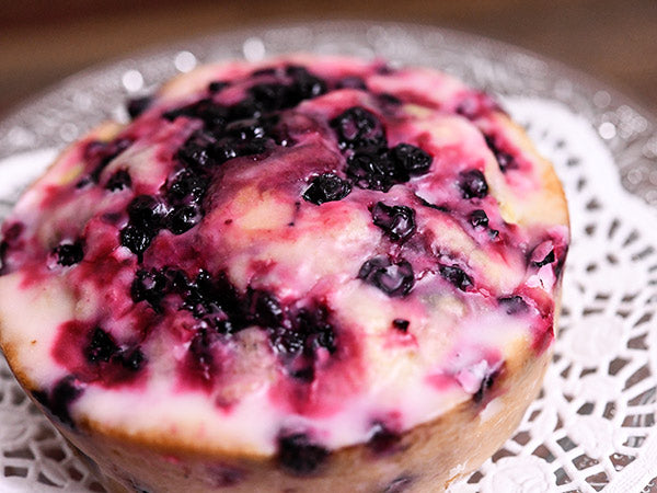 Lemonberry cake packed full of Northcountry blueberries is a delicious treat!
