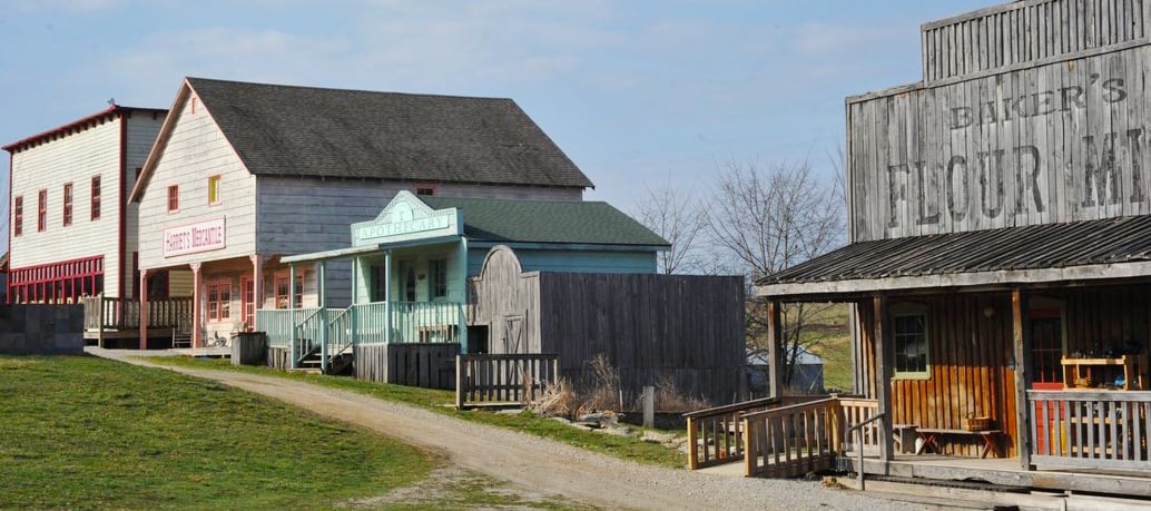 Buildings along the Ozark village business row