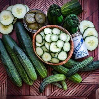 Marketmore 76 Cucumbers sliced and pickled.