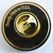 The backside of the Baker Creek Limited Edition Tulip Cabin Pin.
