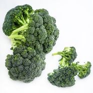 Several heads of Rasmus Broccoli on a bright white background.