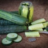 Marketmore 76 Cucumbers sliced and quartered for pickling.