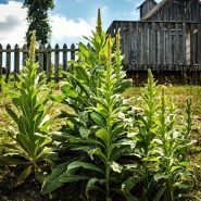 Common Mullein growing in a field by the bakery in Bakersville.