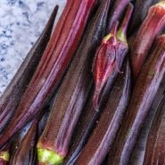 Close-up Burgundy Okra