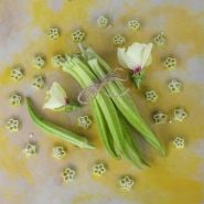Burmese Okra with slices and flowers.