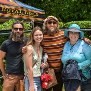 Ryan and friends posing by the Royal Gold booth at the Baker Creek Spring Planting Festival.