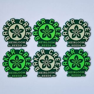 Baker Creek logo magnets lime green and olive green
