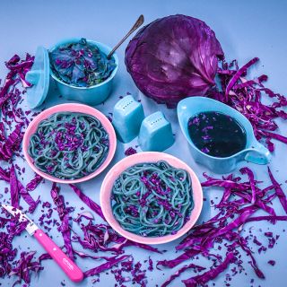 Tete Noire Cabbage with shreds and noodles