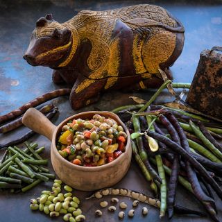 Texas Caviar Beans made out of Purple Hull Pinkeye Cowpeas.