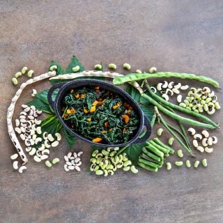 California Blackeye Pea fresh, dried and with sauteed greens.