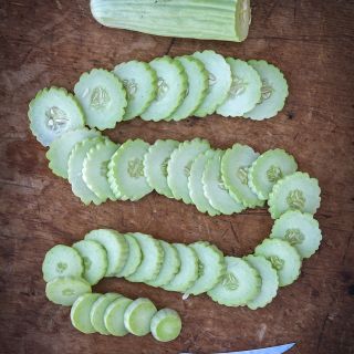 Armenian Yard-Long Cucumber slices