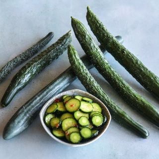China Jade Cucumbers with cucumber salad.