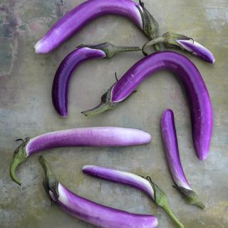 Ping Tung Eggplant in various shapes.