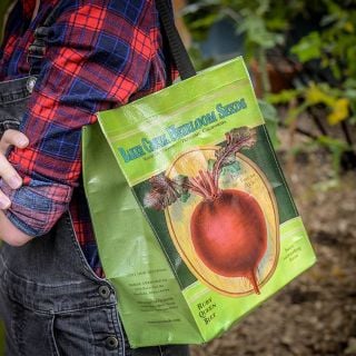 Baker Creek Handy Tote Bag shown over the shoulder.