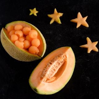 Sweet Passion Melon wedged with melon balls.