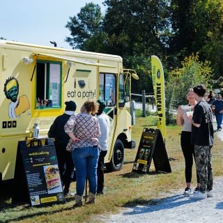 A food vendor at the Baker Creek Fall Harvest Festival.