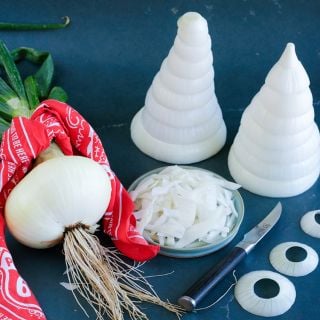 Texas Early Grano Onion in onion tower.