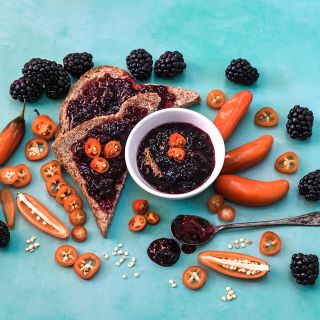 Orange Spice Jalapeno with blackberry jam.