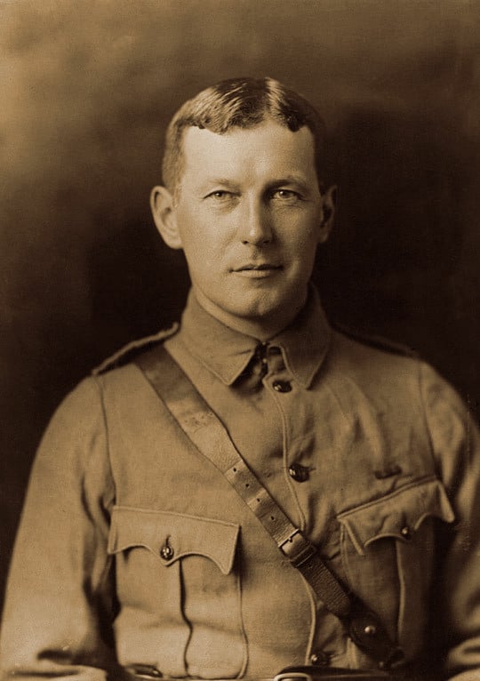 Lt. Col. John McCrae, World War I doctor and author of poem In Flanders Field. Portrait of John McCrae, ca 1914